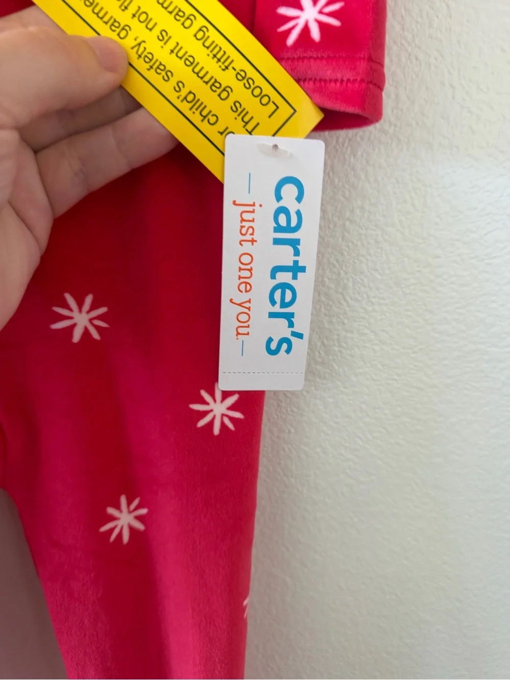 NWT Carter's Pink Santa Print & Red Santa Velvet One-Piece Footies - set of 2
